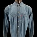 Levi's Shirts | Levi's Red Tab Blue Jeans Denim Shirt Metal Button Men's Size L | Color: Blue | Size: L