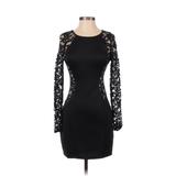 BCX dress Cocktail Dress - Sheath Crew Neck Long sleeves: Black Print Dresses - Women's Size 5