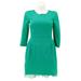 J. Crew Dresses | J.Crew Sheath Dress Size 12 Green 3/4 Sleeve Tulle Hem $198 H2851 New Classic | Color: Green | Size: 12