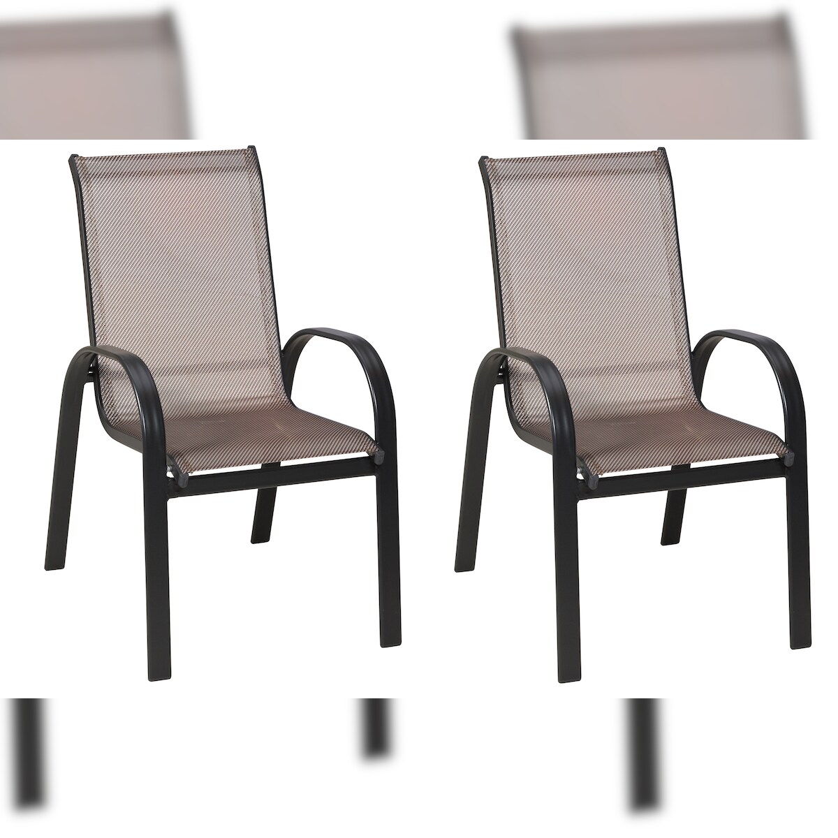 Merxx Amalfi Stapelsessel Set 2tlg., 2 Stapelsessel, Aluminium/Textil, Graphit/Diamantbraun Image