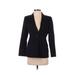 AK Anne Klein Blazer Jacket: Below Hip Black Print Jackets & Outerwear - Women's Size 2 Petite