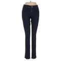 Ann Taylor LOFT Jeans - Mid/Reg Rise Skinny Leg Denim: Blue Bottoms - Women's Size 0 - Dark Wash