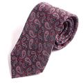 Mens Tie Black & Red Mini Paisley Print Tie, Gift For Him