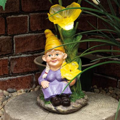 St Helens Home And Garden Female Gnome Under Light Up Lilly