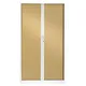 Armoire à rideaux métal monobloc Généric - H.198 x L.120 cm - Corps Blanc - Rideaux Chêne