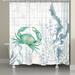 Laural Home Beach Therapy Crab Shower Curtain 71x72