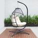 Outdoor Patio Wicker Folding Rattan Swing Hammock Egg Chair With Cushion And Pillow