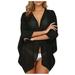 iOPQO cardigan for women Women s Casual Sheer Chiffon Loose Kimono Cardigan Capes Beachwear Swimwear Tops Women s Chiffon Shirt Black XL