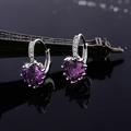 Naierhg Earrings Rhinestone Inlaid Heart-shape Design Alloy Heart-shape Design Leaverback Earrings for Party