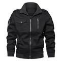 iOPQO winter coats for men Men s Autumn Winter Military Clothing Zipper Pocket Loose Breathable Coat Men s Casual Jackets Black 6XL