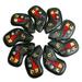 9Pcs Club Head Cover Golf Iron Headcover Sticky Gift for Golfers Waterproof Embroidery Number 4-9 P A S Outdoor Sports Head Sleeve Head Wrap Black