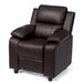 Andover Mills™ Baby & Kids Jan Padded Kids Recliner w/ Storage Compartment, Leather in Brown | 29 H x 25 W x 25.5 D in | Wayfair