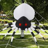 The Holiday Aisle® Halloween Inflatable Spider 6 FT Giant Spider Decoration w/ Magic Light in Black/White | 31.5 H x 72 W x 78.74 D in | Wayfair