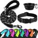 DOYOO Dog Collar and Dog Leash- Soft Neoprene Padded Reflective and Adjustable - Nylon Dog Collars with Quick Release Buckle for Small Medium Large Dogs with Collapsible Pet Bowl