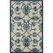HomeRoots 517449 5 x 8 ft. Blue Floral Non Skid Indoor & Outdoor Rectangle Traditional Area Rug
