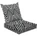 2-Piece Deep Seating Cushion Set Seamless striped black white diagonal lines zigzag Rhomboid scales Outdoor Chair Solid Rectangle Patio Cushion Set