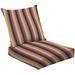 2-Piece Deep Seating Cushion Set Abstract geometric seamless Vertical stripes Colored Wrapping paper Outdoor Chair Solid Rectangle Patio Cushion Set