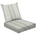 2-Piece Deep Seating Cushion Set Seamless french blue yellow farmhouse style stripes texture Woven Outdoor Chair Solid Rectangle Patio Cushion Set
