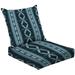 2-Piece Deep Seating Cushion Set Design Native Textile Navy blue Geometric flower for fabric Embroidery Outdoor Chair Solid Rectangle Patio Cushion Set