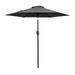 Prime Garden 7.2 ft Heavy-Duty Market Patio Umbrella with Push Button Tilt Gray