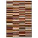 5 X 8 Taupe Striped Stain Resistant Non Skid Indoor Outdoor Area Rug