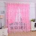 wofedyo shower curtain window floral scarf pink door curtain divider room print voile curtain home decor curtains for living room Pink 31*24*1.9