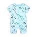 Penkiiy Toddler Baby Boys Girls Cute Cartoon Pattern Short Sleeve Double Zipper Romper Jumpsuit Newborn Baby 2-3 Years Green on Clearance