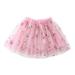 Odeerbi Princess Skirt for Girls Tutu Skirt Toddler Cute Party Dance Skirt Solid Color Embroidery Net Yarn Tulle Dress Skirt Hot Pink