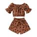 Toddler Girls Outfits Short Sleeve Floral Printed T Shirt Pullover Tops Shorts Kids Outfits
