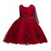 Odeerbi Tutu Tulle Dress For Toddler Girls Birthday Dresses Formal Dress Net Yarn Embroidery Flowers Mesh Party Gown Long Dresses Burgundy