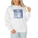 Women's Gameday Couture White Duke Blue Devils Premium Fleece Drop Shoulder Pullover Sweatshirt