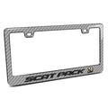 iPick Image for Dodge Scat-Pack Full Color in 3D Silver Real 3K Carbon Fiber Finish ABS Plastic License Plate Frame Official Licensed