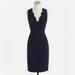 J. Crew Dresses | J Crew Navy Crepe Sheath Dress With Scalloped Edging | Color: Blue | Size: 6