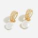 J. Crew Jewelry | J Crew Earrings Freshwater Pearl Drop Crystals Nwt | Color: Gold/White | Size: Os