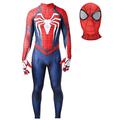 Adults Kids Costume Ps4 Spider Man Cosplay Jumpsuit Fancy Dress Suits Halloween Party Mask Bodysuit Superhero Onesies Movie Fans Apparel Lycra Spandex Zentai Attire, Narrow Rim Glasses-175~185cm