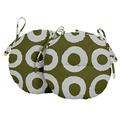 Vargottam Indoor/Outdoor Round Bistro Chair Cushions Block Print 15-Inch Bistro Chair Pads Waterproof Seat Chair Cushion For Home/Office- Set Of 2 (Light Green)