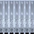 Hailey Floral White Rod Top Ready To Hang Net Curtain - 6 Metres Wide x 54" (137cm) Drop