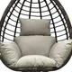 ZTGL Egg Chair Cushion Replacement, Foldable Hanging Basket Chair Cushion, Thicken Waterproof Hanging Egg Chair Cushion,Washable Egg Swing Chair Cushion with Headrest,Light Grey,(Pack of 1)
