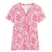 Blair Women's Essential Knit Short Sleeve Henley - Pink - S - Misses