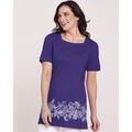 Blair Women's Short-Sleeve Square-Neck Anytime Tunic - Purple - LGE - Misses
