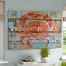 Breakwater Bay Crab on Wood by Cora Niele Graphic Art on Canvas in Blue/Orange | 12 H x 18 W x 2 D in | Wayfair 632E9F99FB1C4AB0A540DEFDDCA0938C