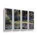Vault W Artwork 'Bridge at Sea Rose Pond' by Claude Monet 4 Piece Painting Print on Wrapped Canvas Set Metal in Green | 24 H x 32 W x 2 D in | Wayfair
