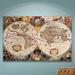 World Menagerie World Map by Henricus Hondius Graphic Art on Canvas Metal in Brown/Green | 32 H x 48 W x 2 D in | Wayfair