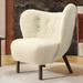 Side Chair - George Oliver Dural 30.7" W Tufted Velvet Side Chair Velvet in White | 32.5 H x 30.7 W x 30 D in | Wayfair