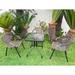 Bayou Breeze Ahliya Square 3 - Person 23.75" Long Outdoor Dining Set Glass/Metal in Black | 23.75 W x 23.75 D in | Wayfair