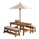 Kidkraft Outdoor Table & Bench Set with Cushions & Umbrella -