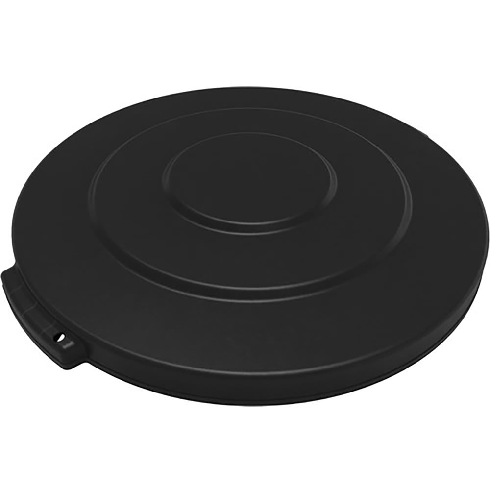 Carlisle 84101103 Round Flat Top Lid for 10 gal Trash Can - Plastic, Black, Case of 6