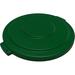 Carlisle 84103309 Round Flat Top Lid for 32 gal Trash Can - Plastic, Green