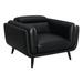 Armchair - Corrigan Studio® Krystalrose 41.25" W Armchair Faux Leather/Wood/Leather in Black/Brown | 36.25 H x 41.25 W x 41 D in | Wayfair