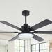 Wade Logan® Barbaraann Industrial 65-Inch Matte Led Ceiling Fan w/ Light Kit & Remote in Black | 14 H x 12 W x 12 D in | Wayfair